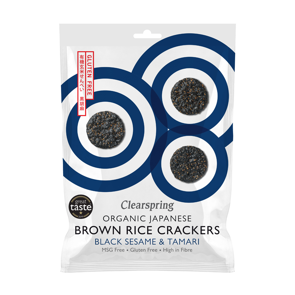 Clearspring Organic Brown Rice Crackers - Black Sesame 40g