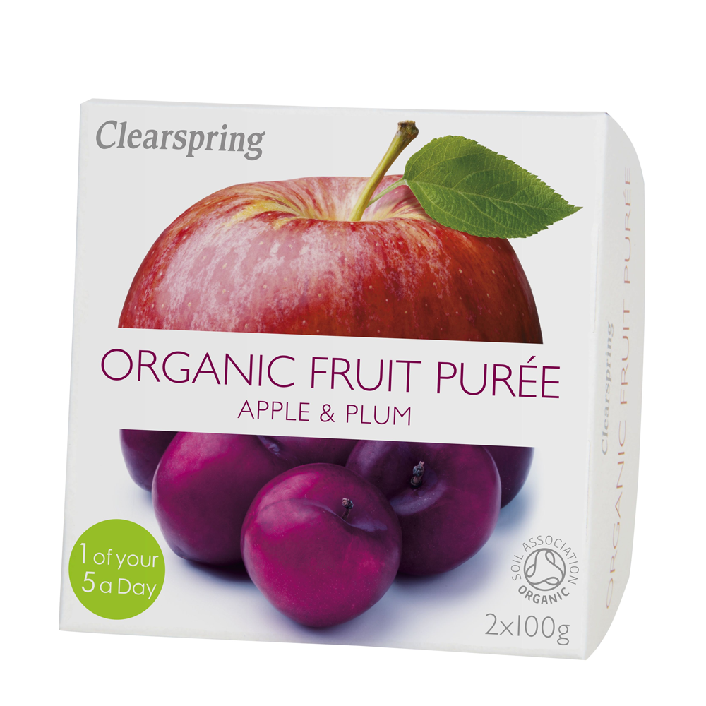 Clearspring Organic Apple & Plum Fruit Puree 2 x 100g