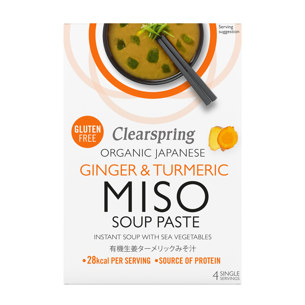 Clearspring Organic Japanese Ginger Turmeric Miso Soup Paste 4 x 15g