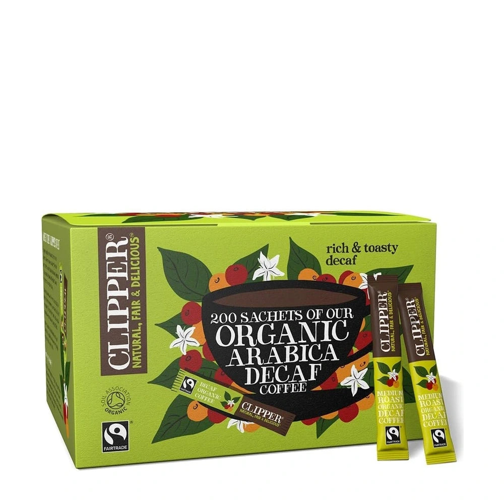Clipper Fairtrade Organic Instant Dried Decaf Coffee 200 Sachets