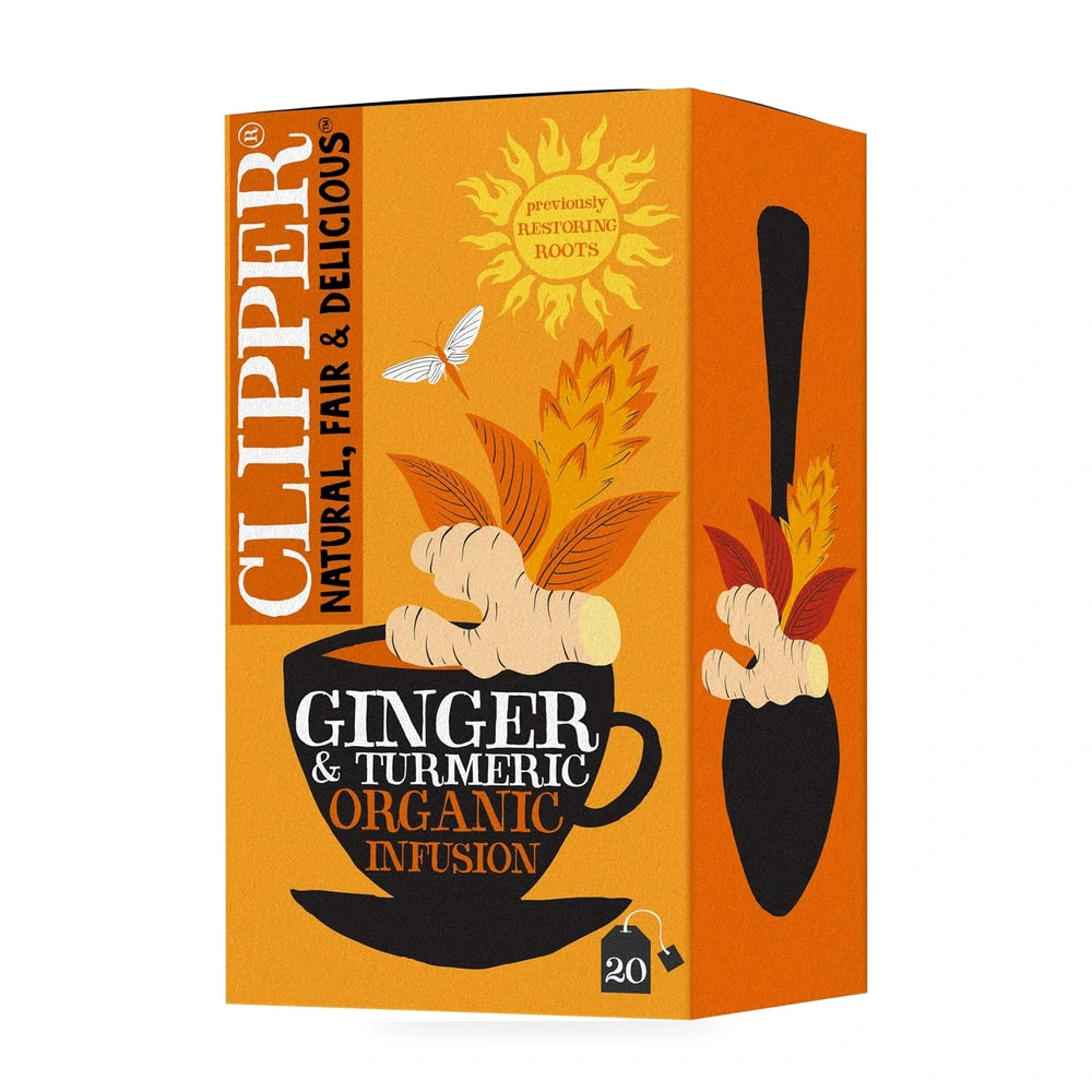 Clipper Organic Restoring Roots Ginger & Turmeric Infusion 20 Envelopes