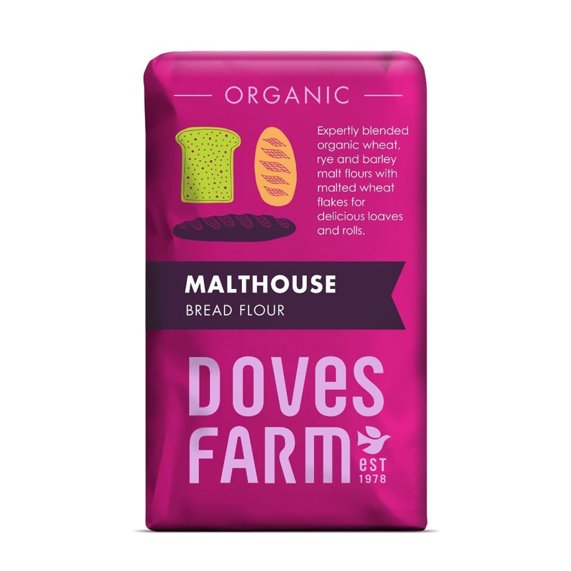 Doves Farm Organic Malthouse Bread Flour 5 x 1Kg