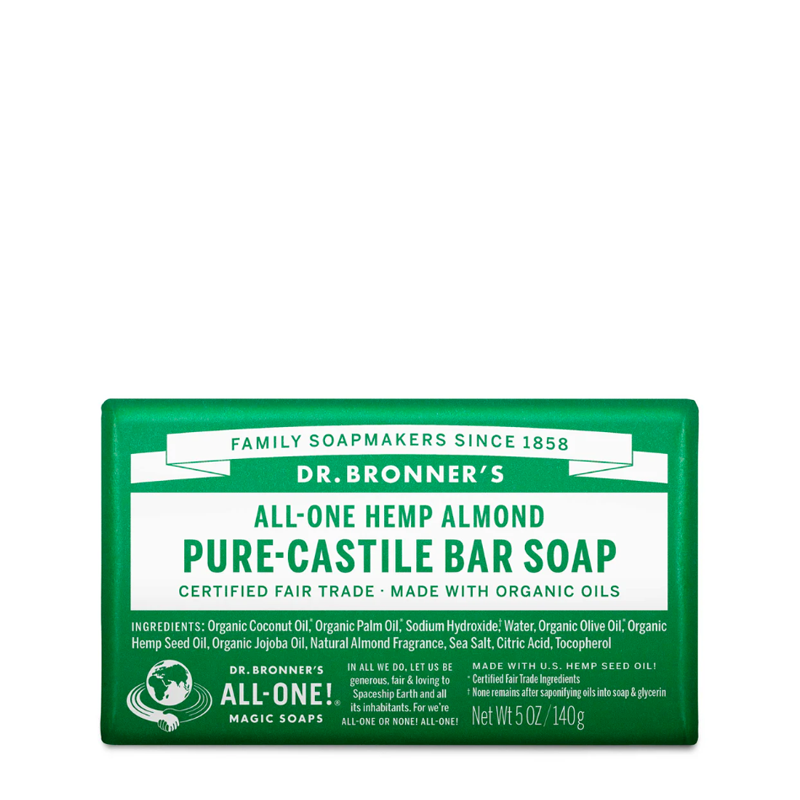 Dr Bronner Almond Pure-Castile Bar Soap 140g