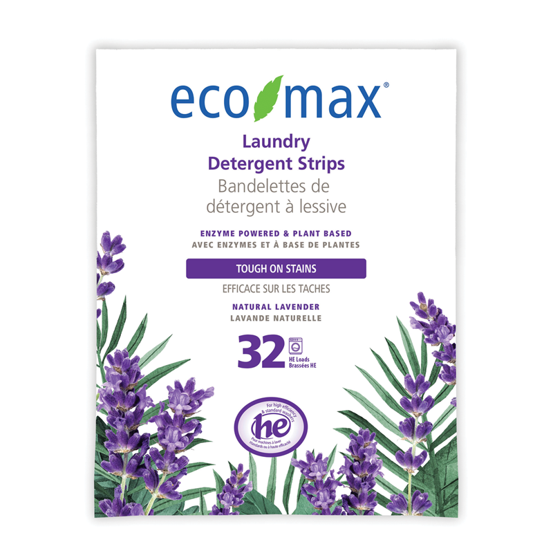 Eco Max Lavender Laundry Detergent Strips 32 Sheets