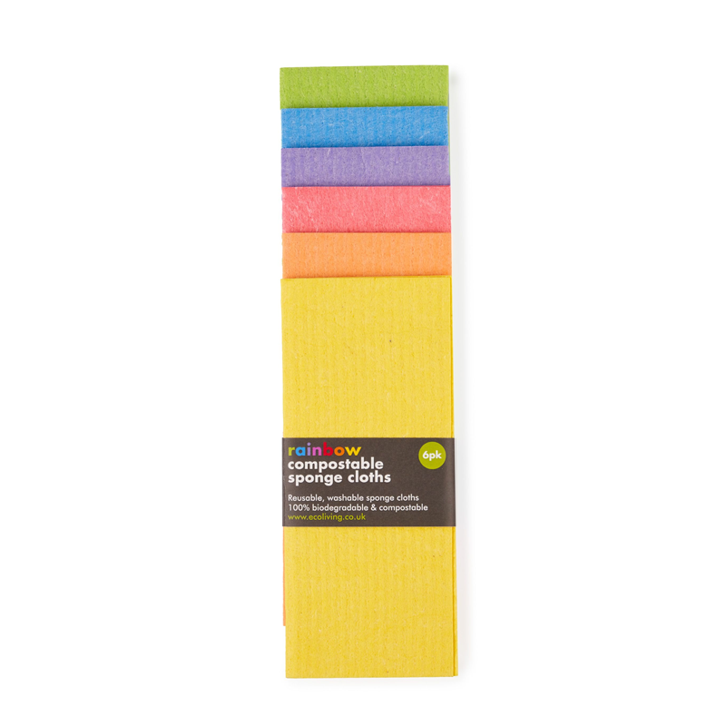 Ecoliving Compostable Cleaning Cloth Rainbow 6 Pack