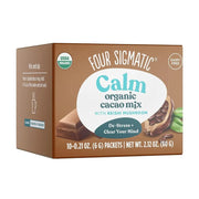 Four Sigmatic Calm organic cacao mix packaging on a white background