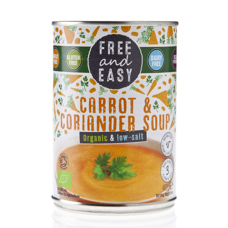 Free & Easy Organic Low Salt Carrot and Coriander Soup 400g