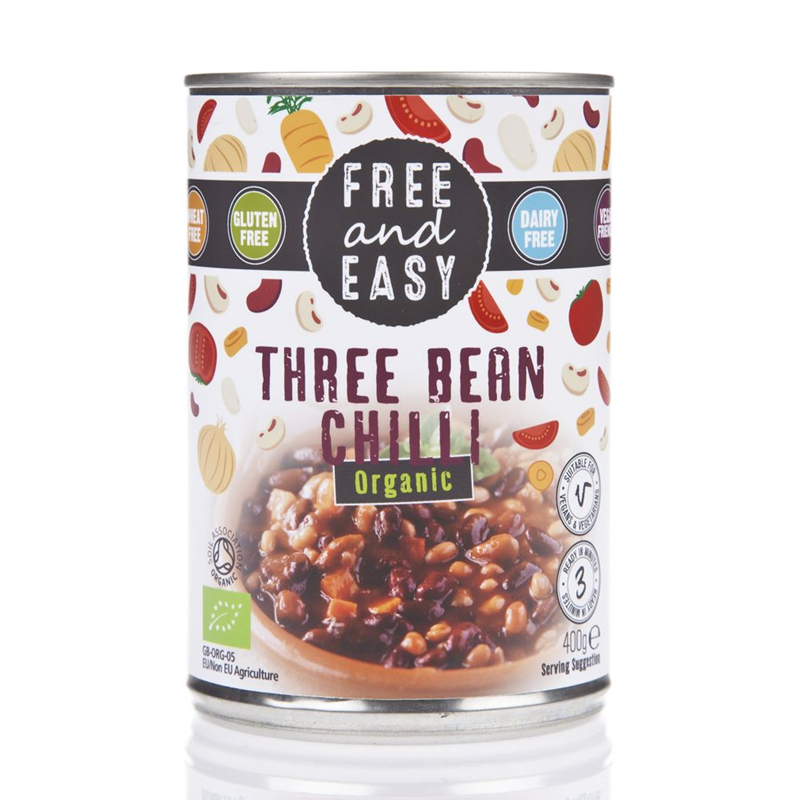 Free & Easy Organic Three Bean Chilli 400g