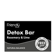 Detox Bar soap packaging with 'Friendly Soap' branding on a white background