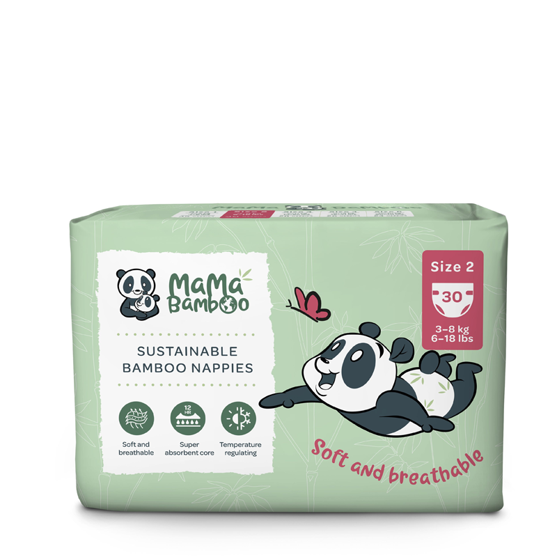 Mama Bamboo Eco Nappies - Size 2 (Small) 30 Pieces
