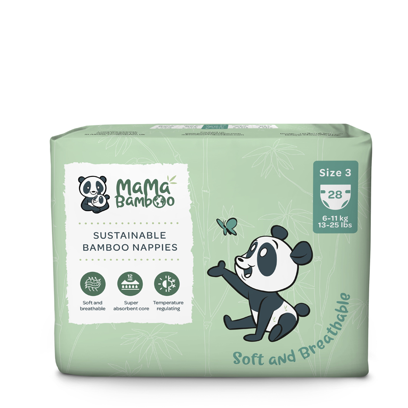 Mama Bamboo Eco Nappies - Size 3 (Medium) 28 Pieces