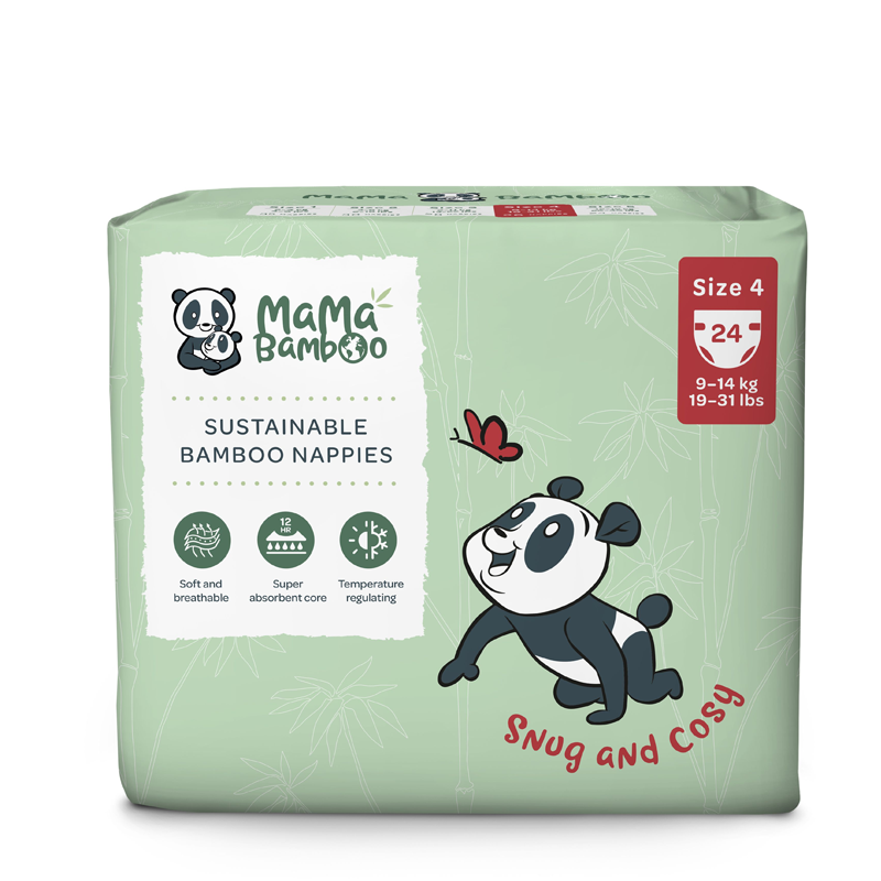 Mama Bamboo Eco Nappies - Size 4 (Large) 26 Pieces