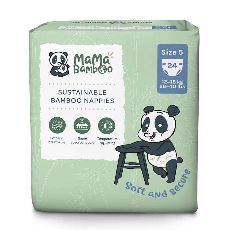 Mama Bamboo Eco Nappies - Size 5 (X-Large) 24 Pieces