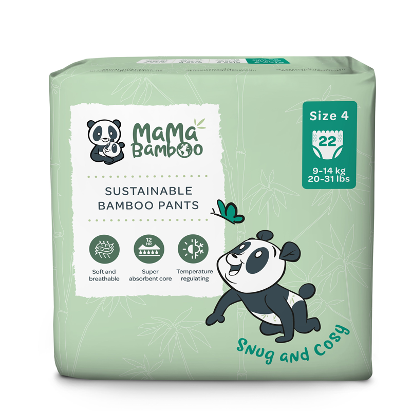 Mama Bamboo Eco Nappy Pants - Size 4+ (Medium Plus) 22 Pieces