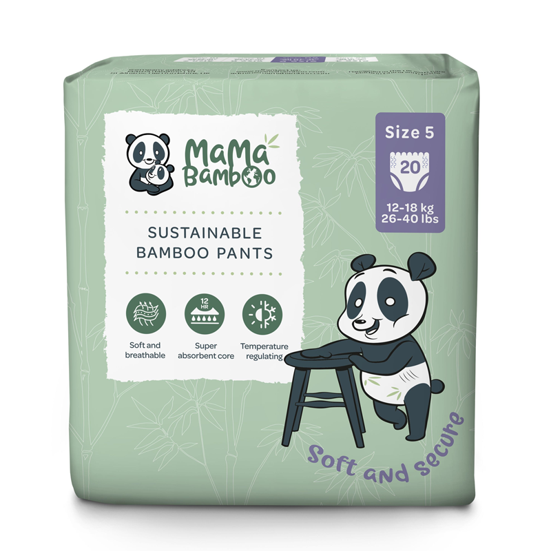 Mama Bamboo Eco Nappy Pants - Size 5+ (Large Plus) 20 Pieces