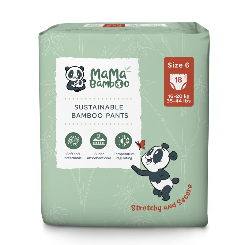 Mama Bamboo Eco Nappy Pants - Size 6+ (X-Large +) 18 Pieces