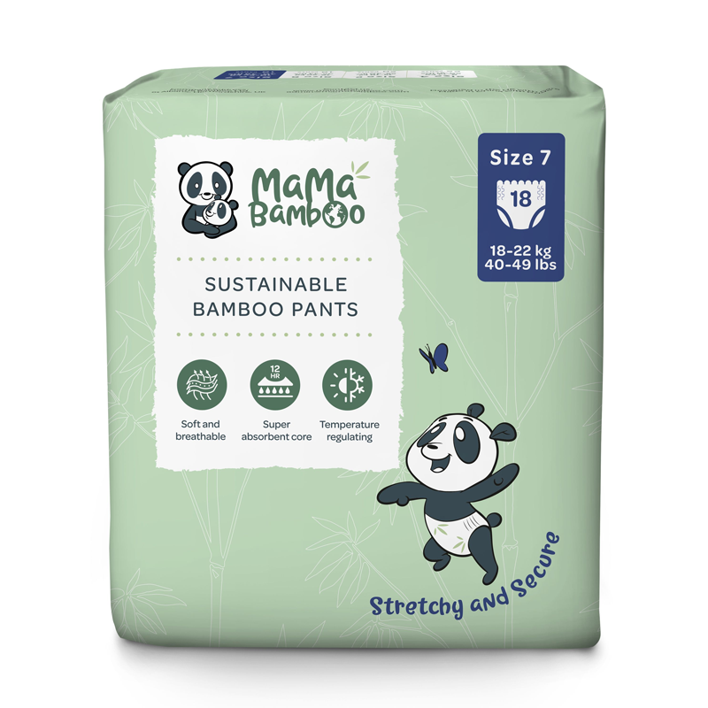 Mama Bamboo Eco Nappy Pants - Size 7+ (XX-Large +) 18 Pieces