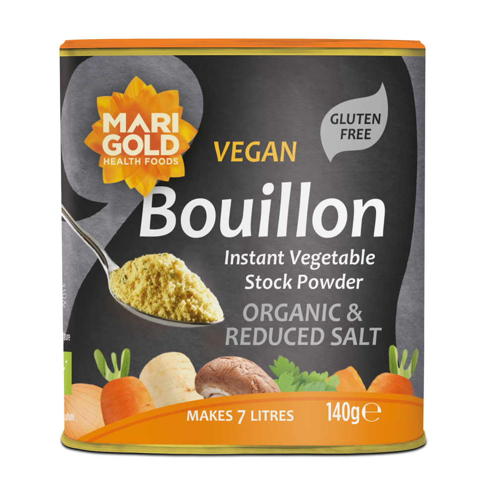 Marigold Organic Less Salt Veg Bouillon Grey 140g