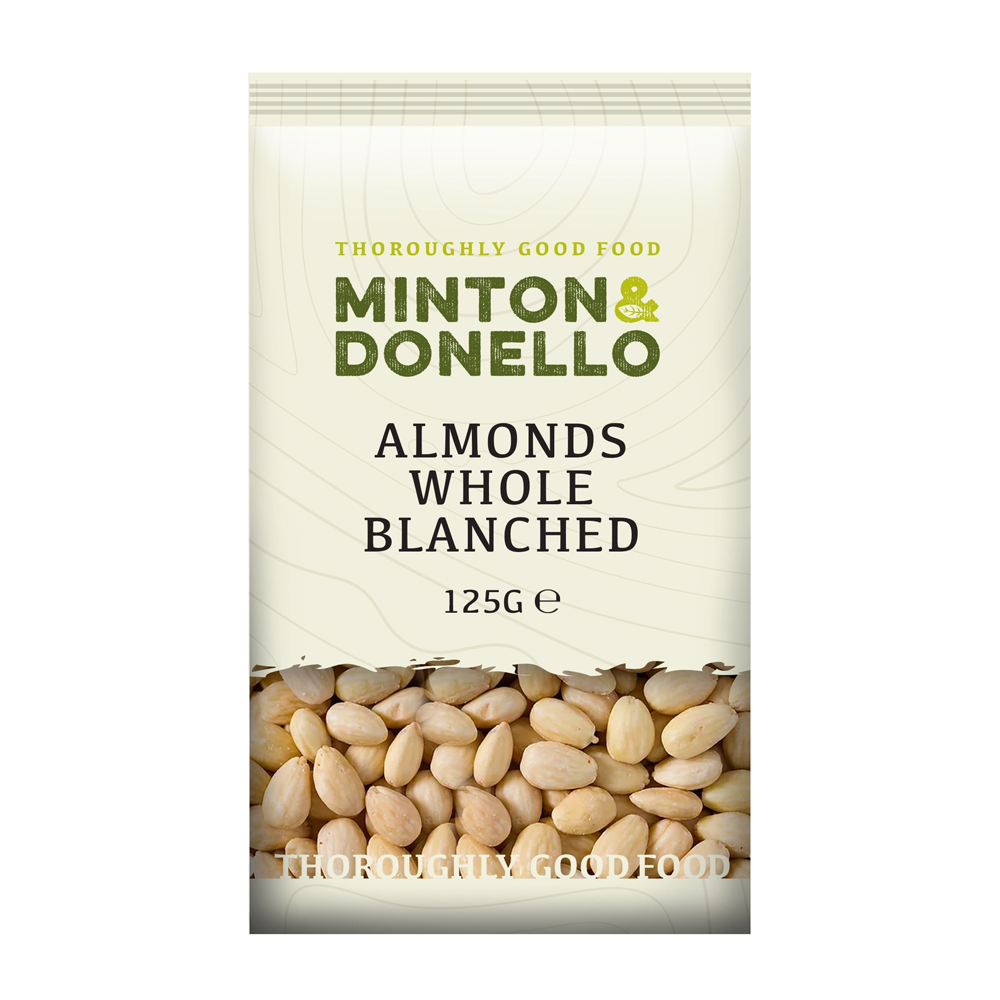 Minton & Donello Whole Blanched Almonds 6 x 125g