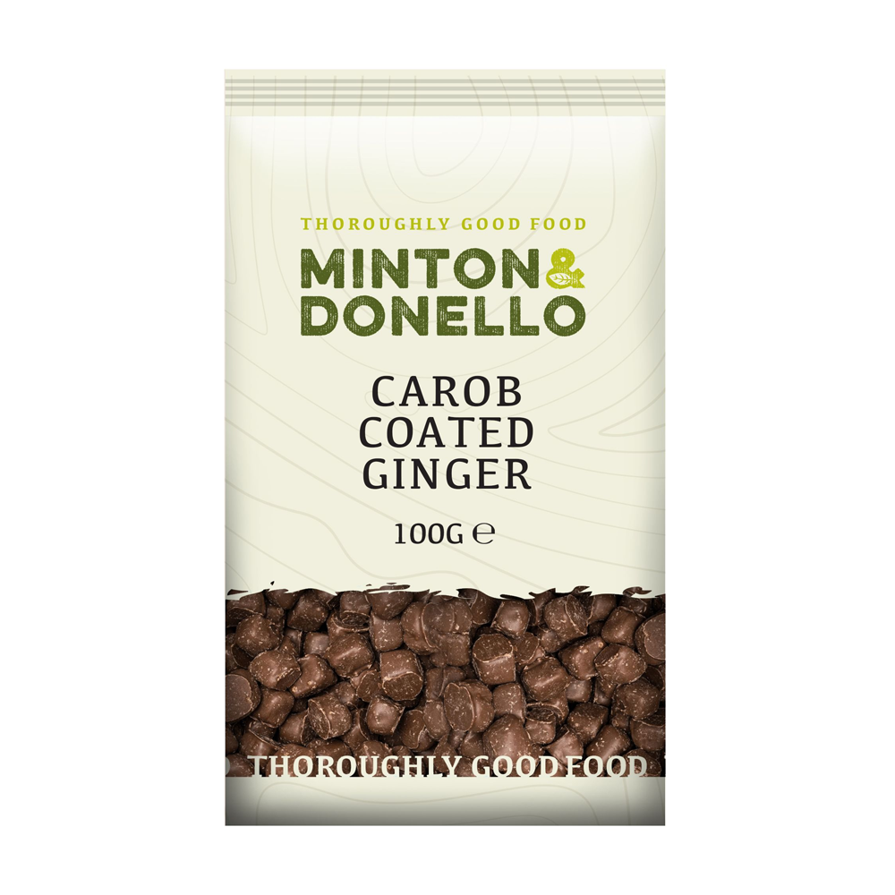 Minton & Donello Carob Coated Ginger 6 x 100g