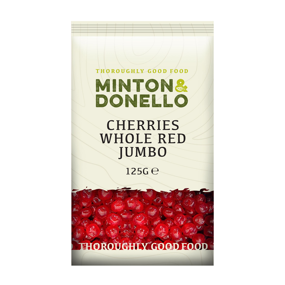 Minton & Donello Red Whole Jumbo Cherries 6 x 125g
