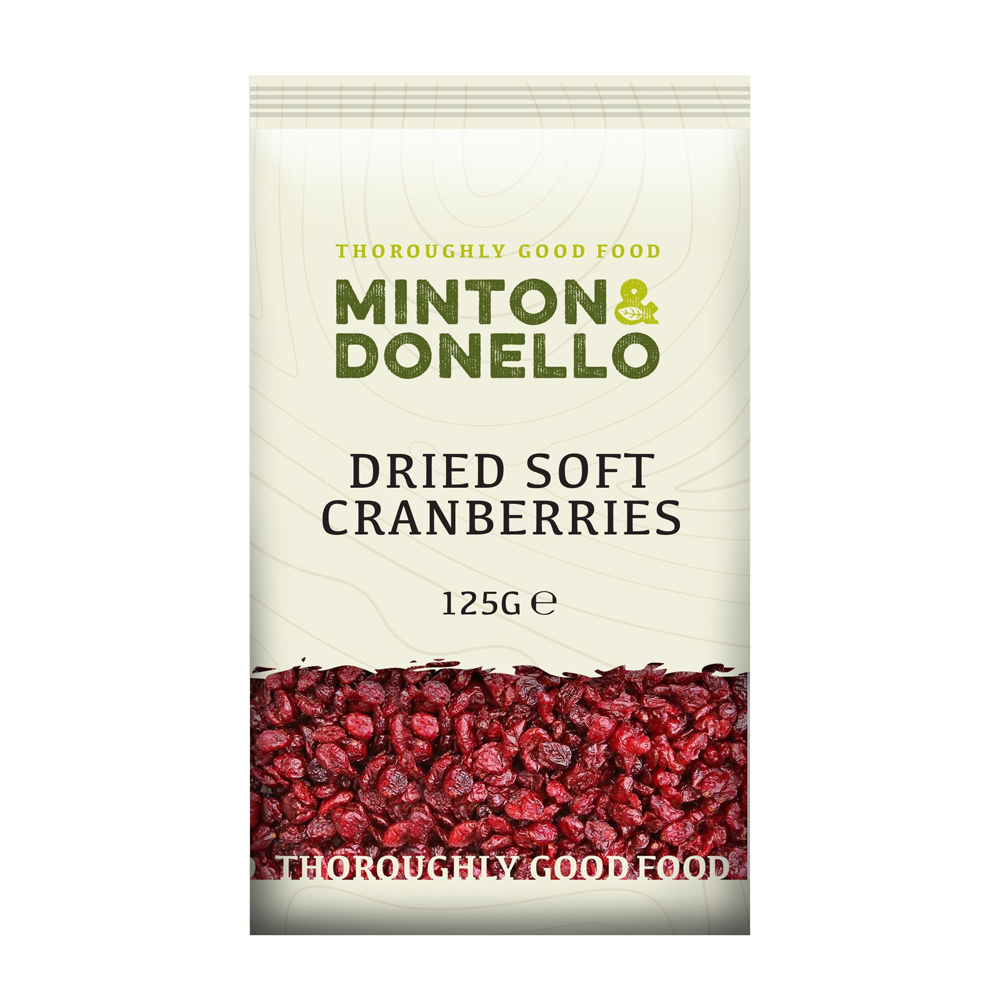 Minton & Donello Dried Soft Cranberries 6 x 125g