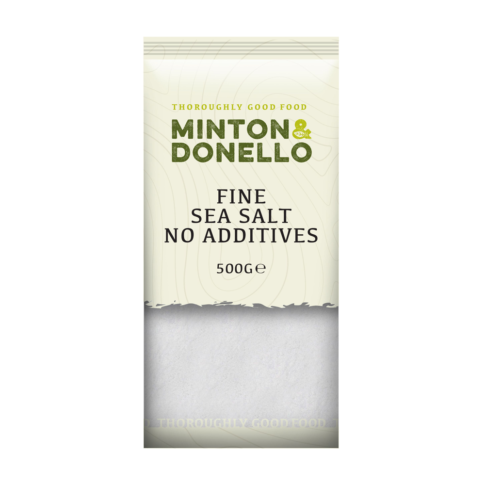 Minton & Donello Fine Sea Salt No Additives 6 x 500g