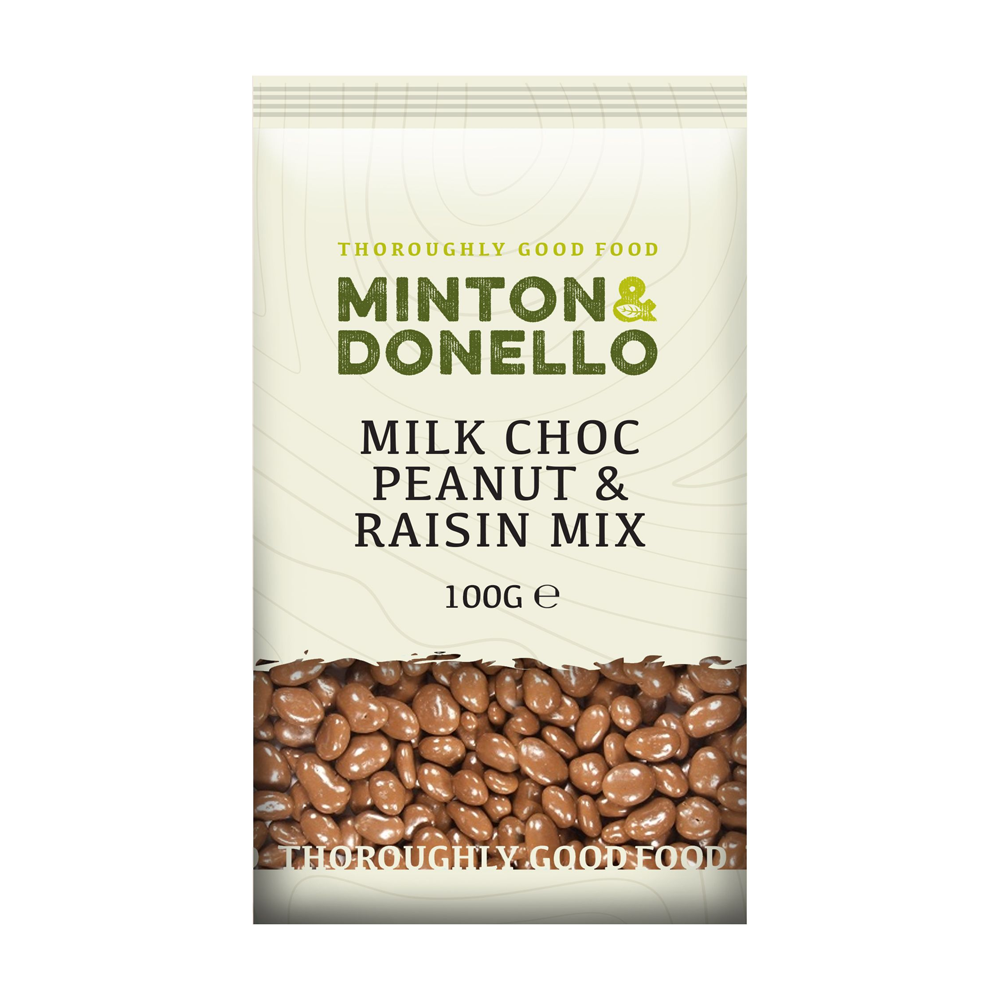 Minton & Donello Milk Chocolate Peanut & Raisin Mix 6 x 100g