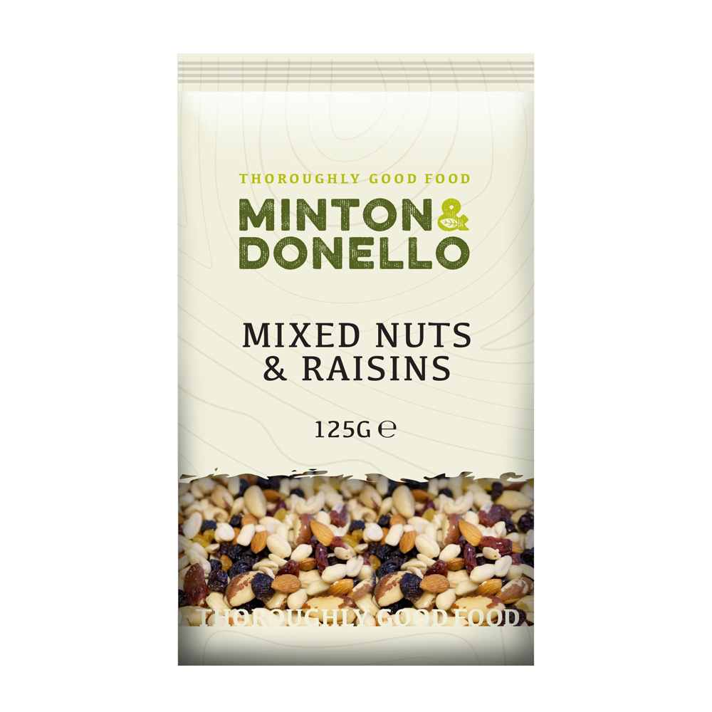 Minton & Donello Mixed Nuts & Raisins 6 x 125g