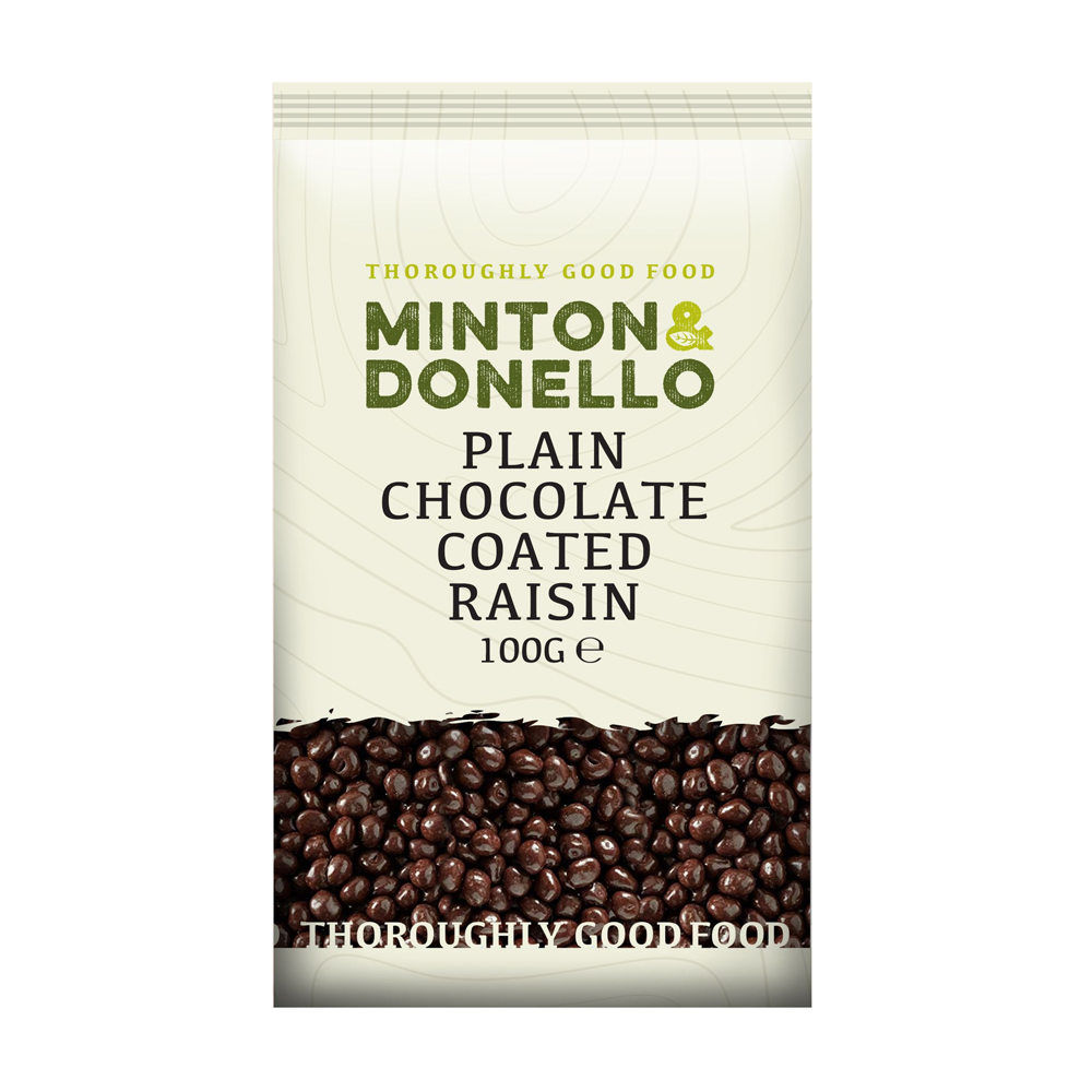 Minton & Donello Plain Chocolate Coated Raisins 6 x 100g