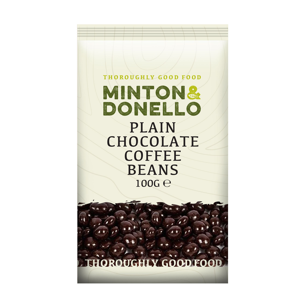 Minton & Donello Plain Chocolate Coffee Beans 6 x 100g