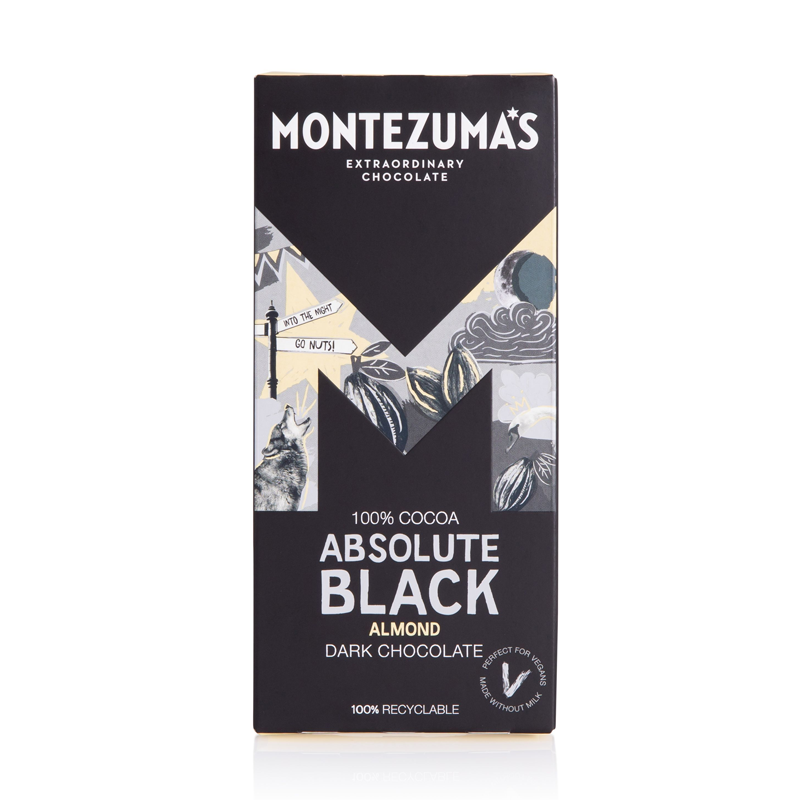 Montezuma Absolute Black with Almonds 12 x 90g