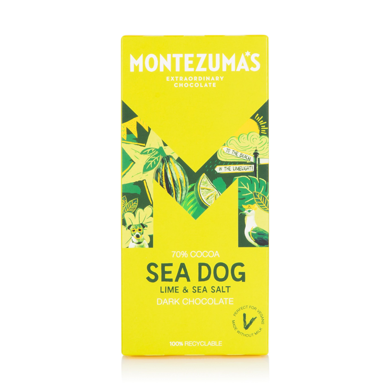 Montezuma Sea Dog - Dark with Lime & Sea Salt 12 x 90g