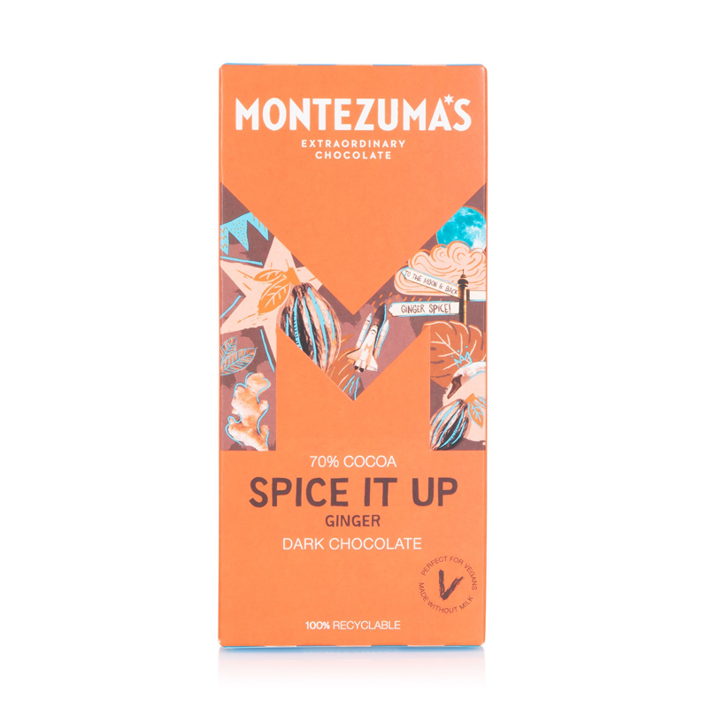 Montezuma Spice It Up - Dark with Ginger 12 x 90g