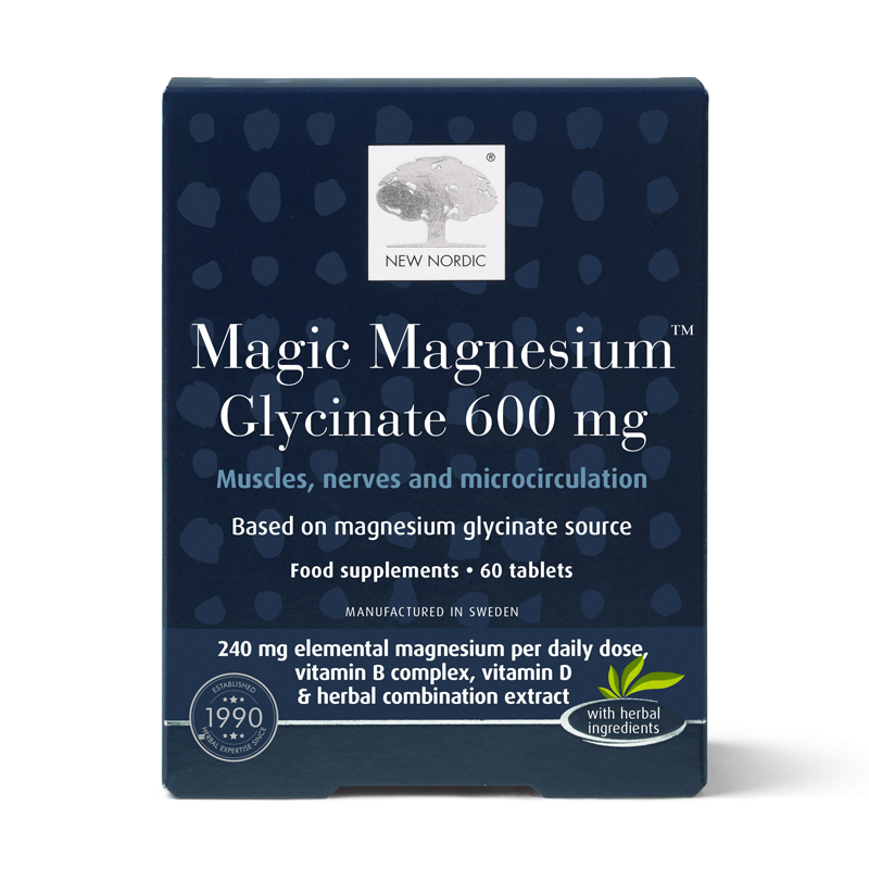 New Nordic Magnesium Glycinate 600mg 60 Tablets