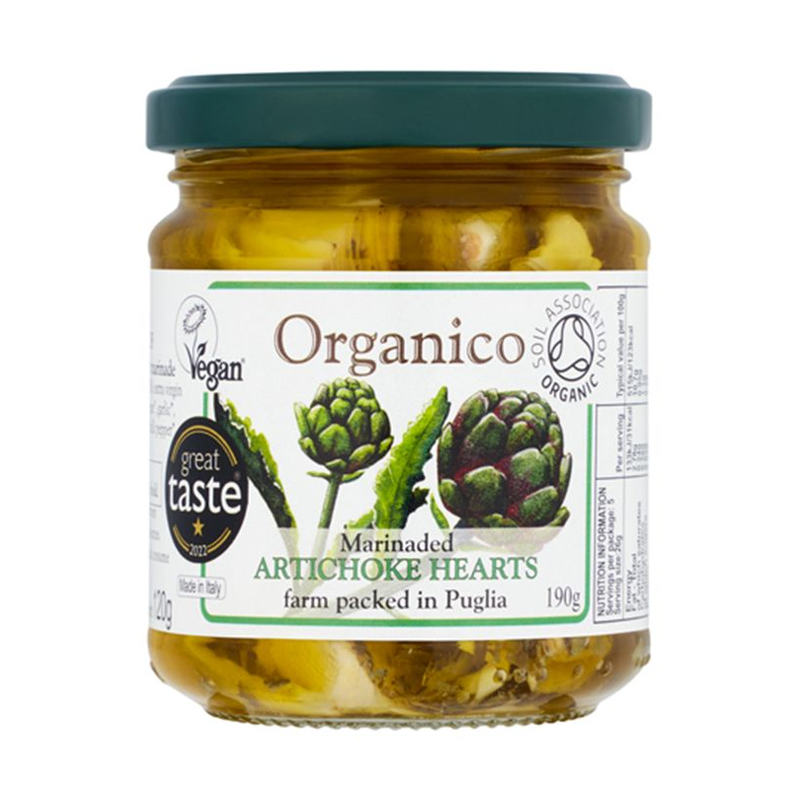 Organico Organic artichokes hearts in a herb marinade 190g