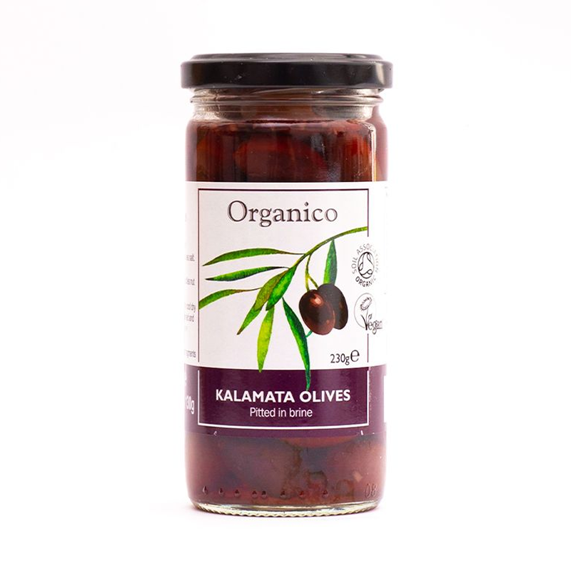 Organico Organic Kalamata  olives pitted in brine 230g