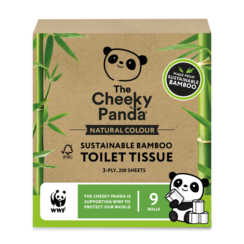 The Cheeky Panda Naturally Coloured Toilet Tissue 9 Rolls