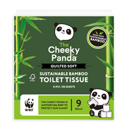 The Cheeky Panda Quilted Bamboo Toilet Tissue 9 Rolls