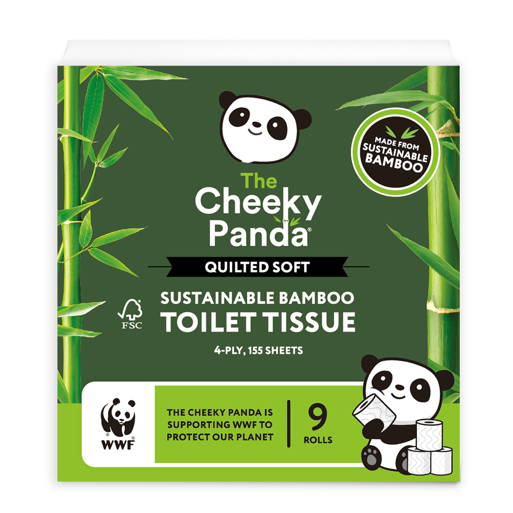 The Cheeky Panda Quilted Bamboo Toilet Tissue 9 Rolls