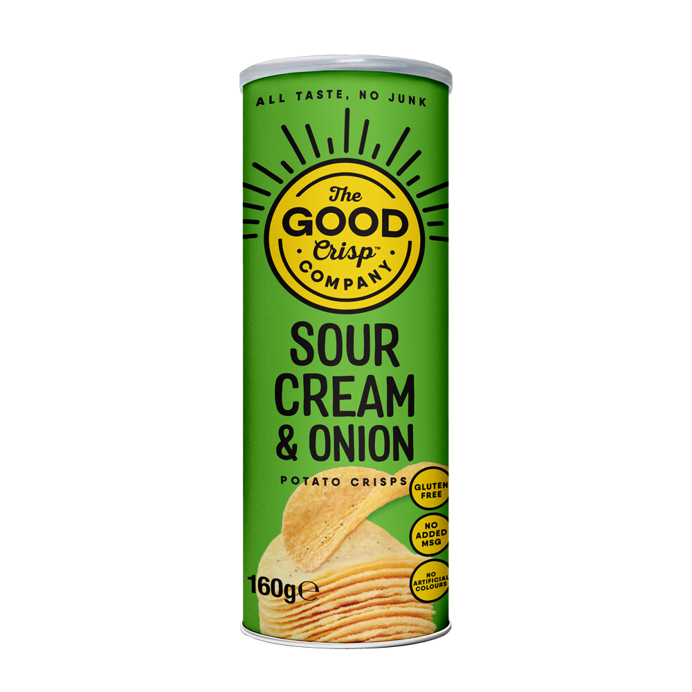 The Good Crisp Company Sour Cream & Onion (8 x 160g)