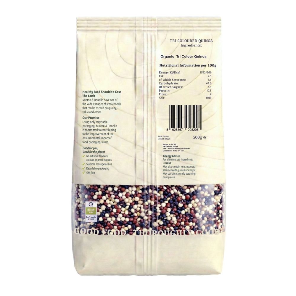 Minton & Donello Organic Tri Colour Quinoa 6 x 500g
