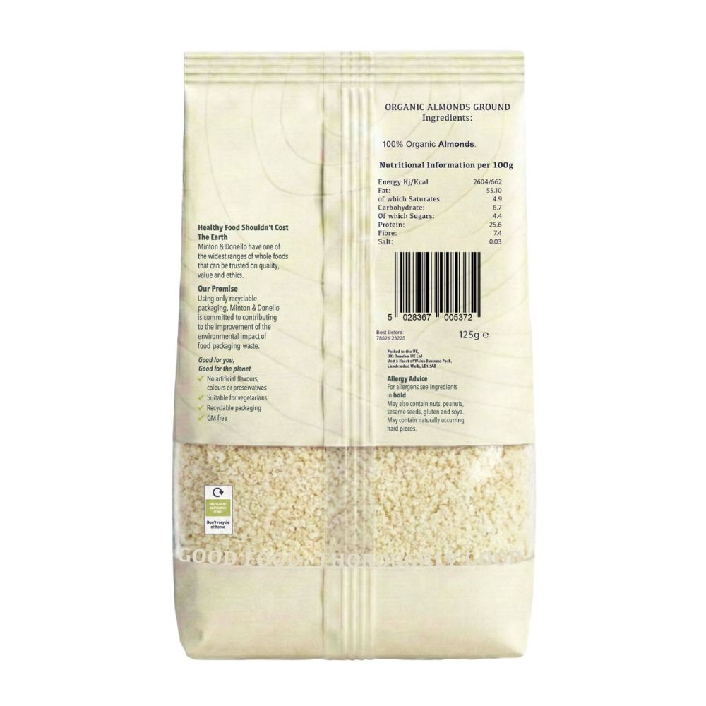 Minton & Donello Organic Ground Almonds 6 x 125g