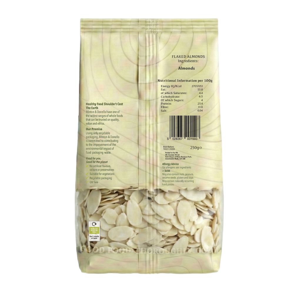 Minton & Donello Flaked Almonds 6 x 250g