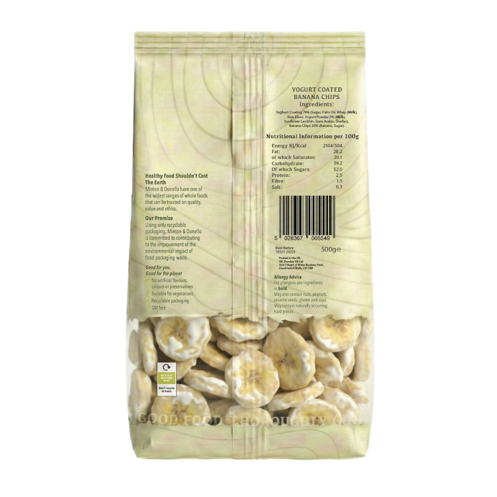 Minton & Donello Yoghurt Coated Banana Chips 6 x 500g