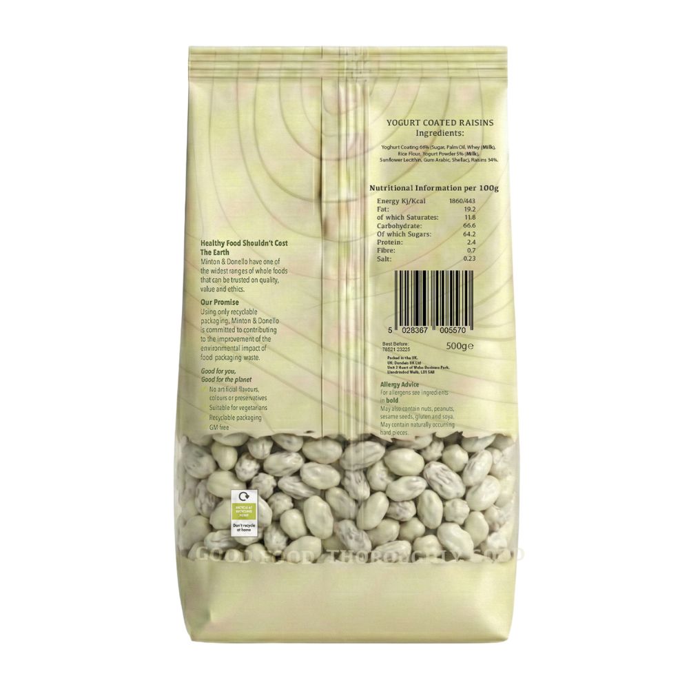 Minton & Donello Yoghurt Coated Raisins 6 x 500g