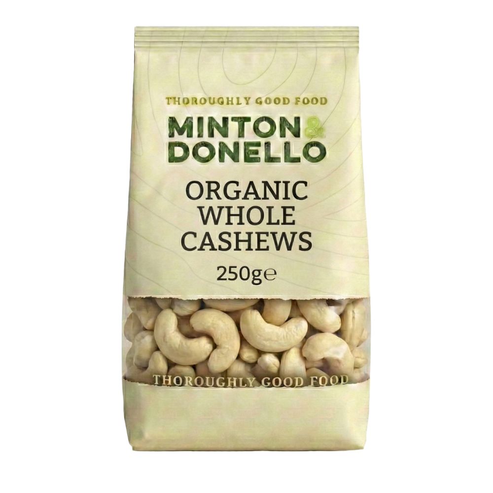 Minton & Donello Organic Whole Cashews 6 x 250g