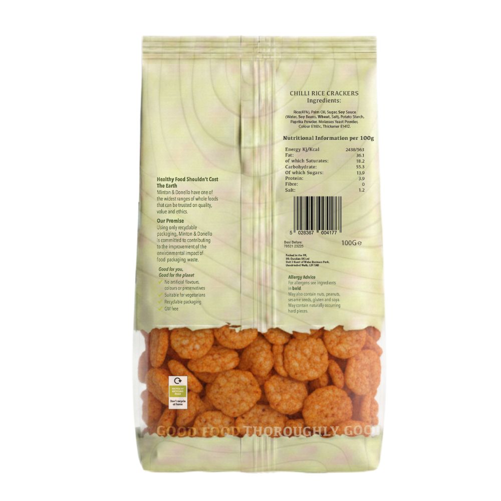 Minton & Donello Chilli Rice Crackers 6 x 100g