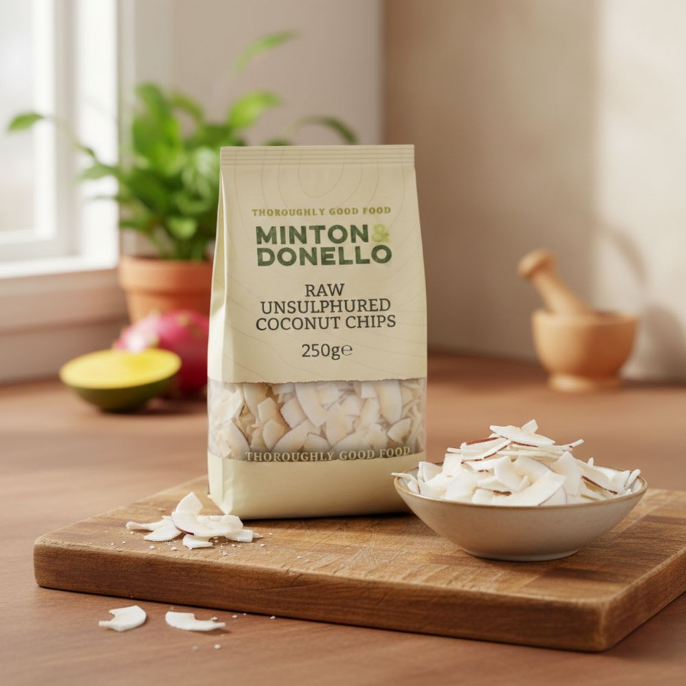 Minton & Donello Raw Unsulphured Coconut Chips 6 x 250g