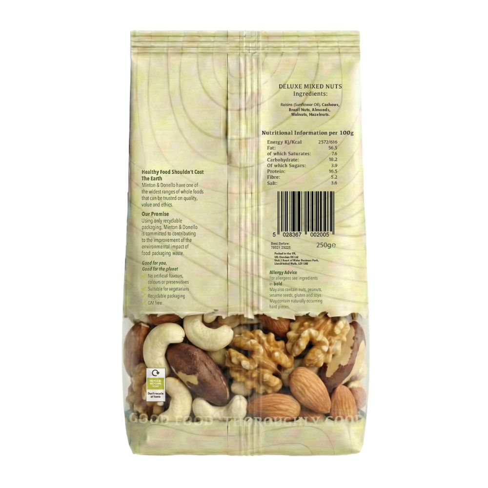 Minton & Donello Deluxe Mixed Nuts 6 x 250g